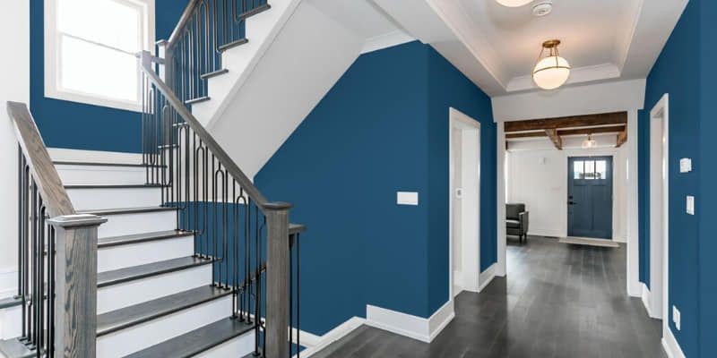 Clean interior paint lines with bold color. 