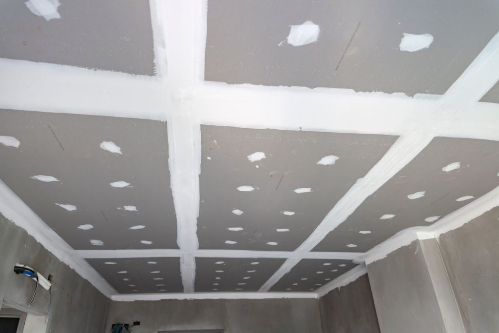 process,of,ceiling,house,construction