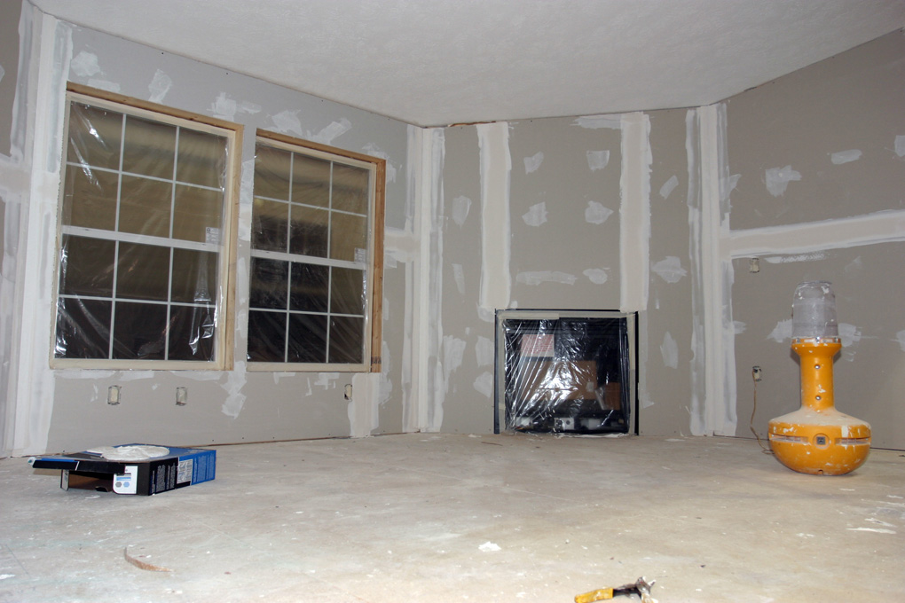 Drywall work in local living room